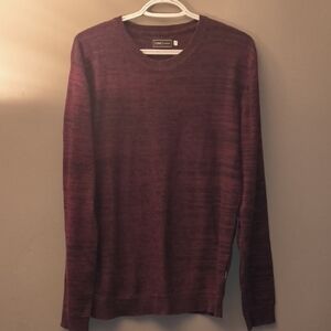 Jack & Jones CORE - Men's Large Burgundy Maroon Black -  Crewneck Sweater